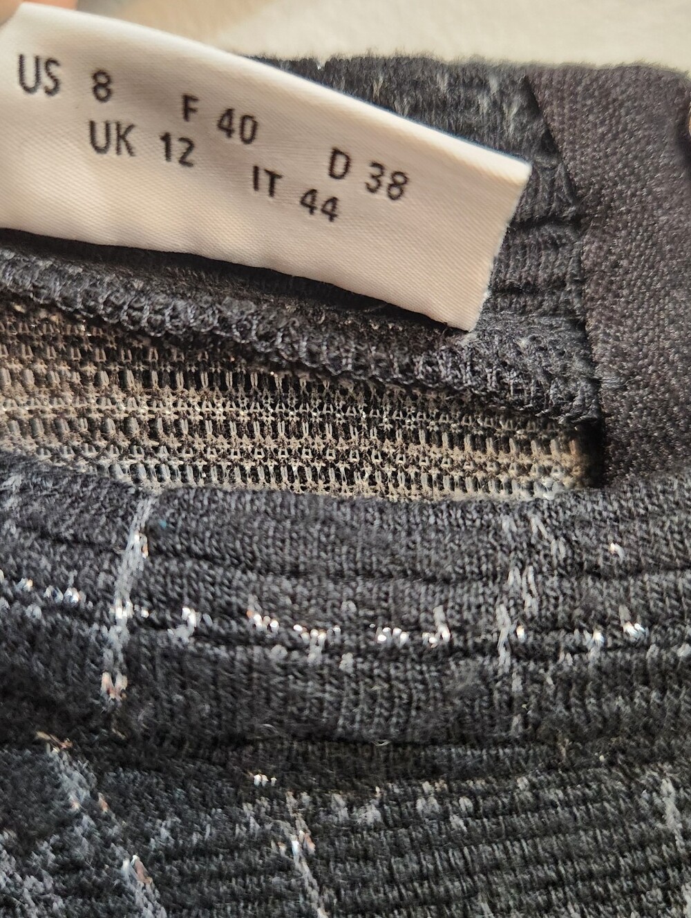 Akris PuntoTunic Black & Silver Check Jersey Dress Size 9 - Picture 6 of 15